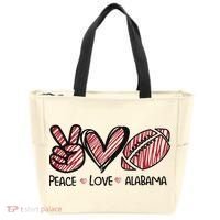 Peace Love Alabama Tote Bag thumb 0