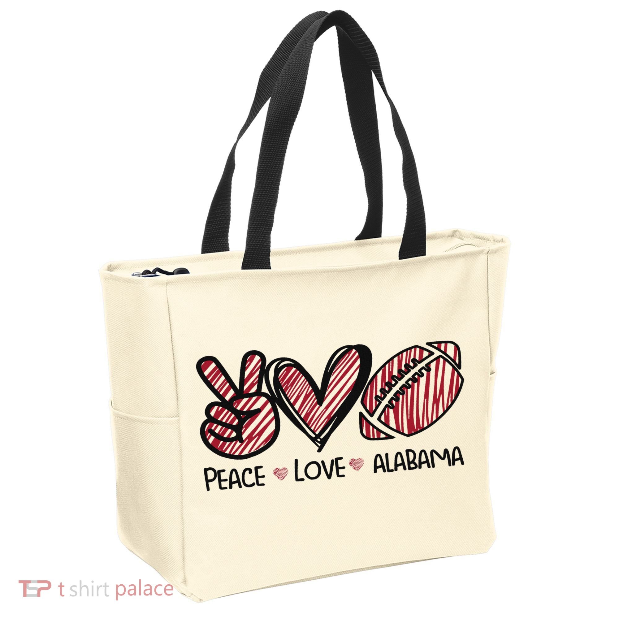 Peace Love Alabama Tote Bag
