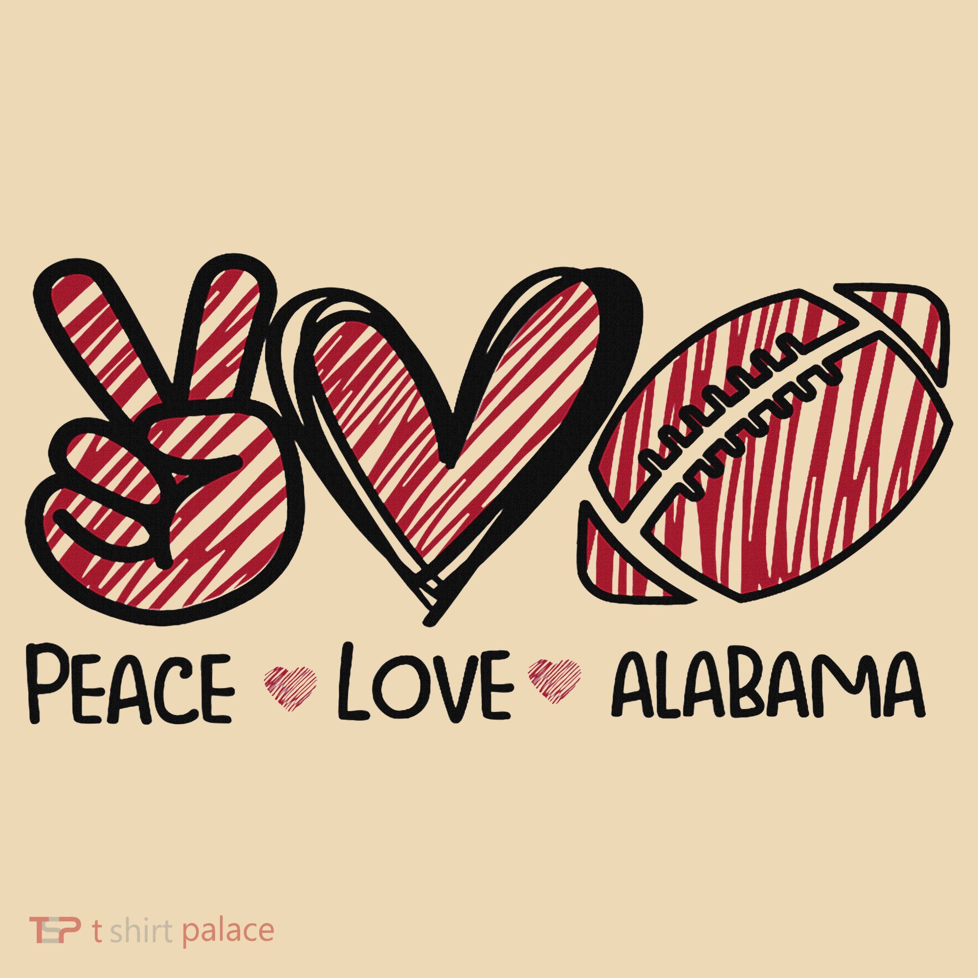 Peace Love Alabama Tote Bag