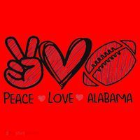 Peace Love Alabama Santa Hat thumb 1