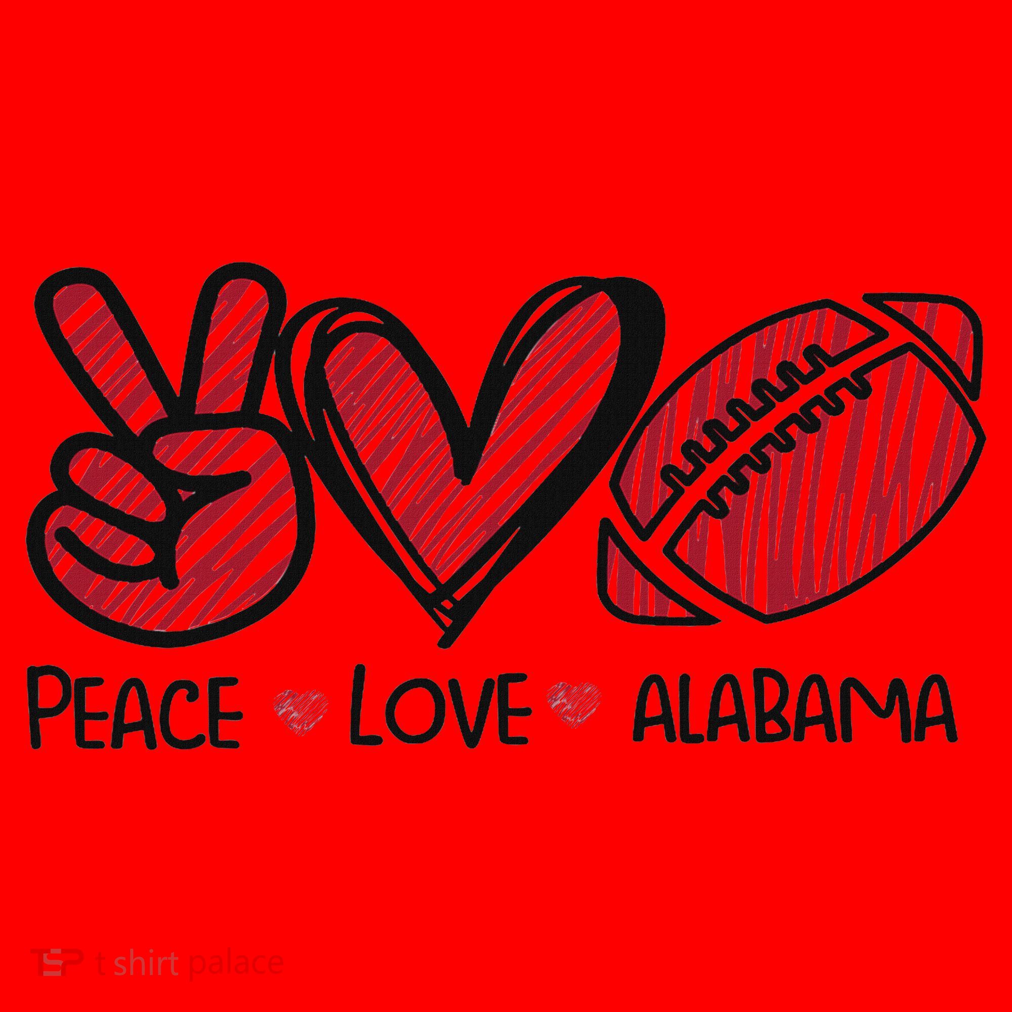 Peace Love Alabama Santa Hat