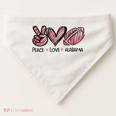 Peace Love Alabama USA-Made Doggie Bandana