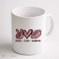 Peace Love Alabama Coffee Mug thumb 1
