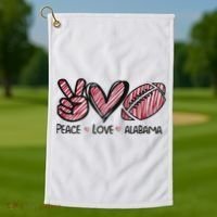 Peace Love Alabama Golf Towel thumb 1