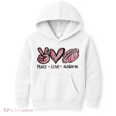 Peace Love Alabama Kids Hoodie