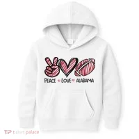 Peace Love Alabama Kids Hoodie thumb 0