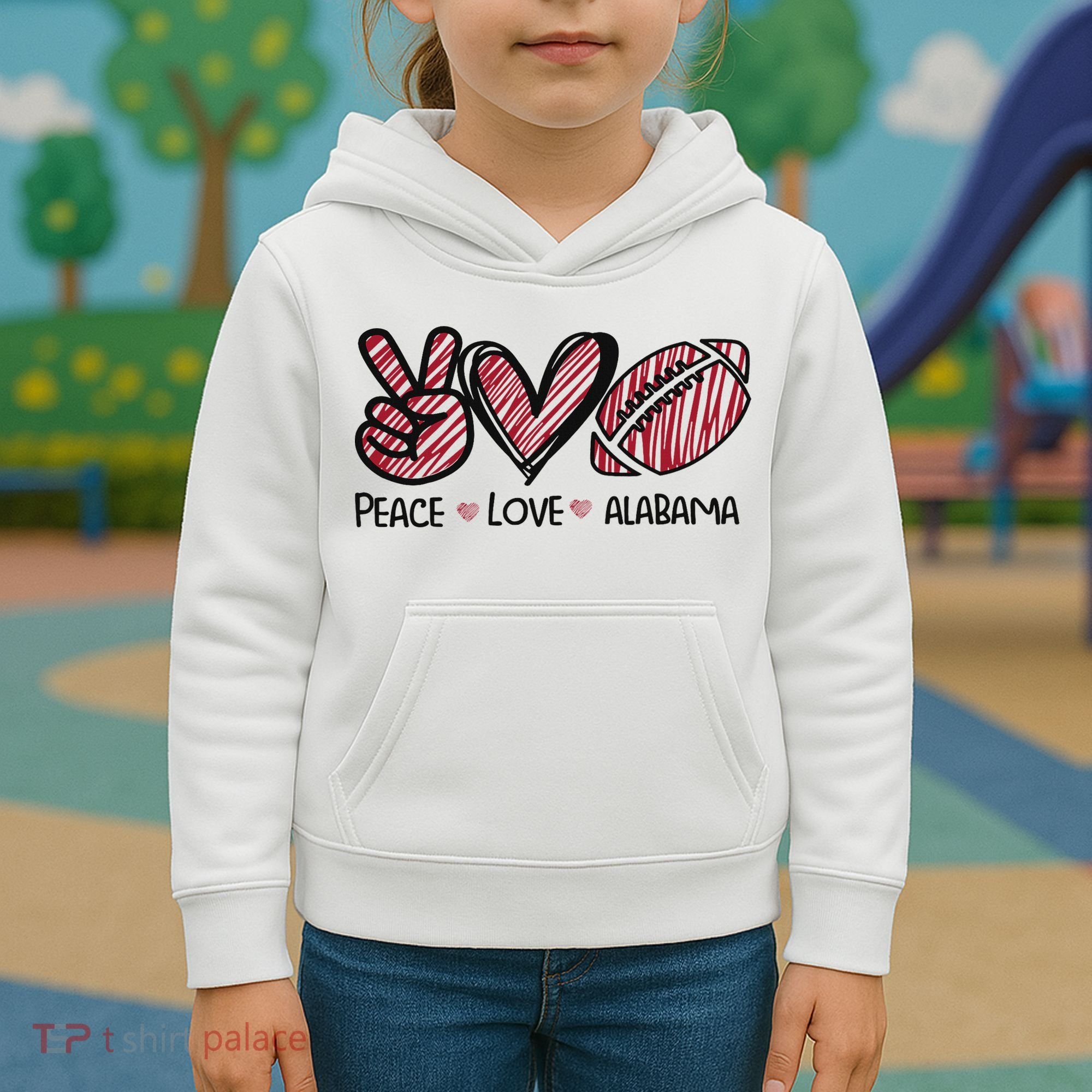 Peace Love Alabama Kids Hoodie