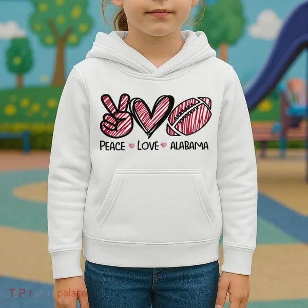 Peace Love Alabama Kids Hoodie