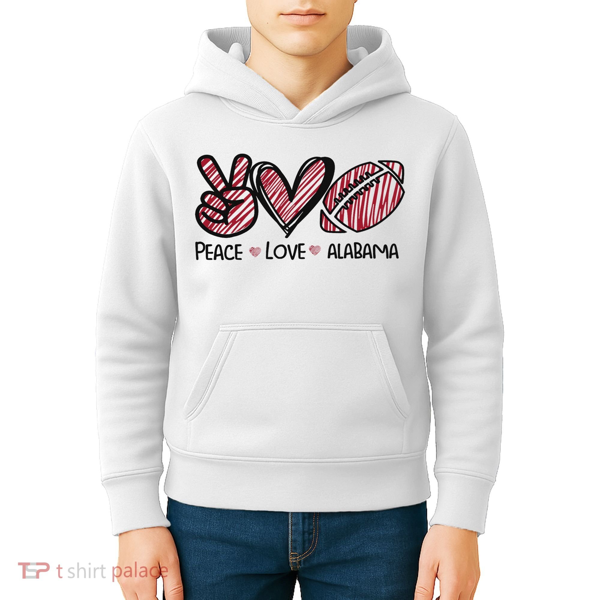 Peace Love Alabama Kids Hoodie