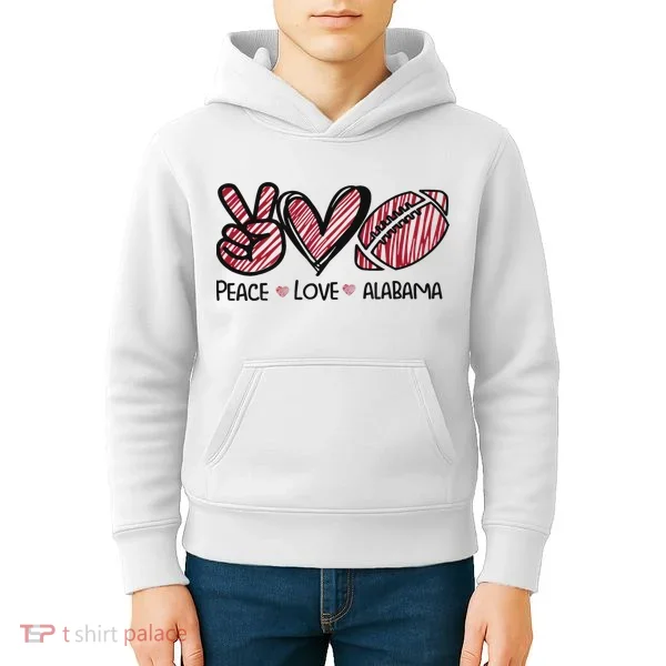 Peace Love Alabama Kids Hoodie
