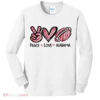 Peace Love Alabama Kids Long Sleeve Shirt thumb 0