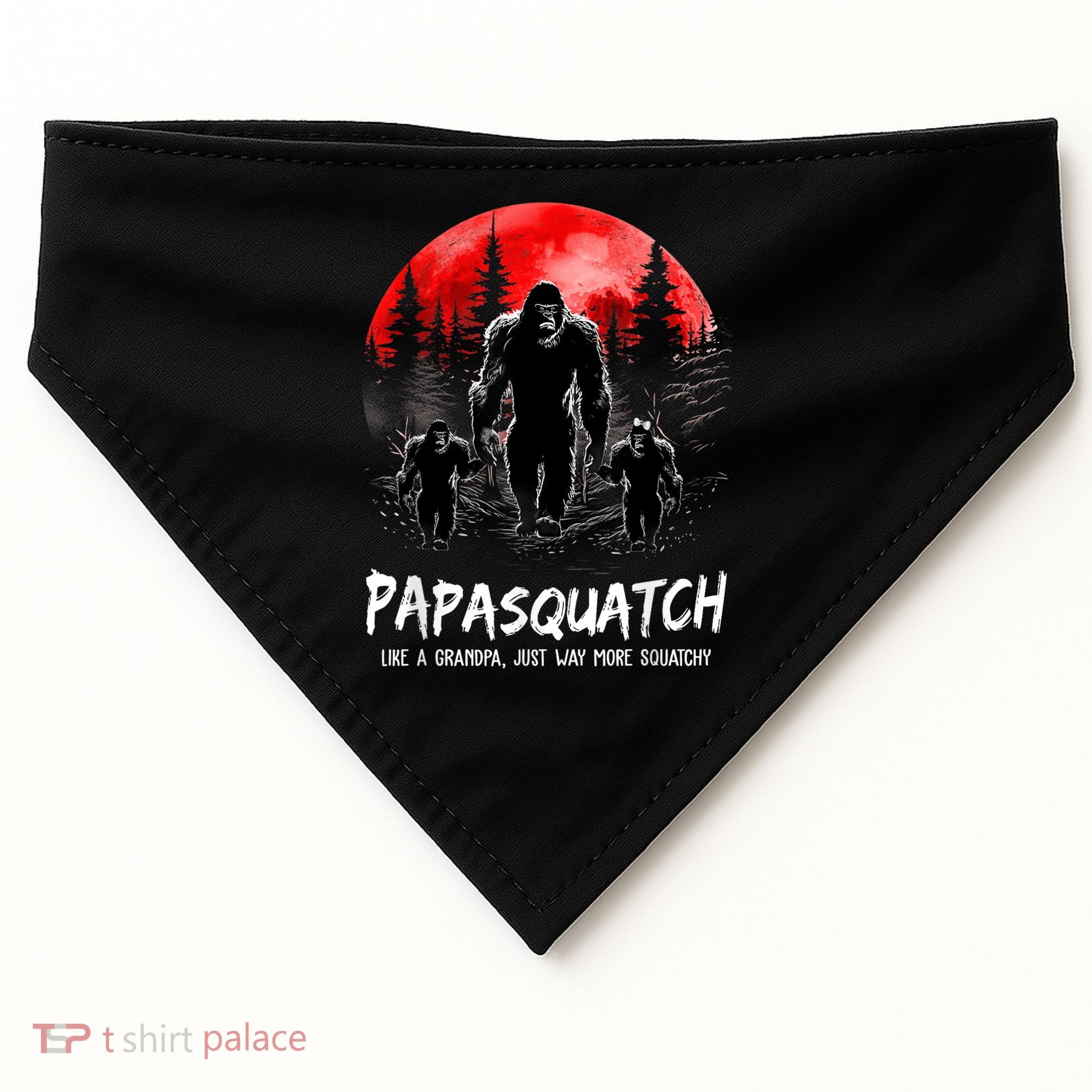 Papasquatch Like A Grandpa Just Way More Squatchy Funny Papa USA-Made Doggie Bandana