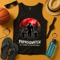 Papasquatch Like A Grandpa Just Way More Squatchy Funny Papa Tank Top thumb 4