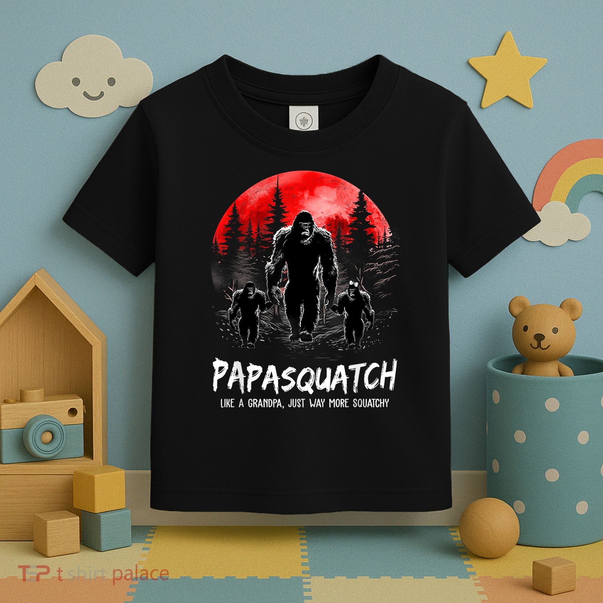 Papasquatch Like A Grandpa Just Way More Squatchy Funny Papa Toddler T-Shirt