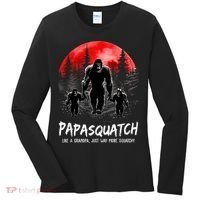 Papasquatch Like A Grandpa Just Way More Squatchy Funny Papa Women's Long Sleeve Shirt thumb 0
