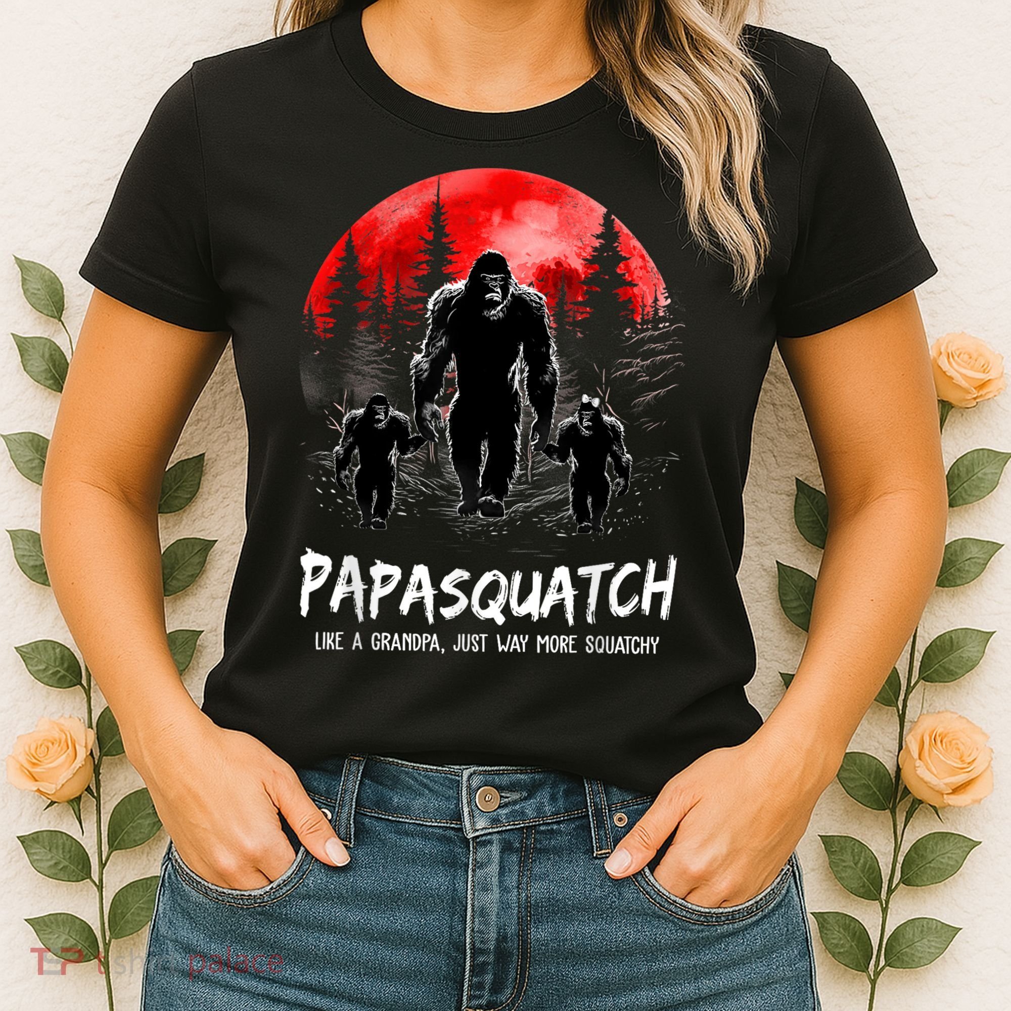 Papasquatch Like A Grandpa Just Way More Squatchy Funny Papa Women's T-Shirt