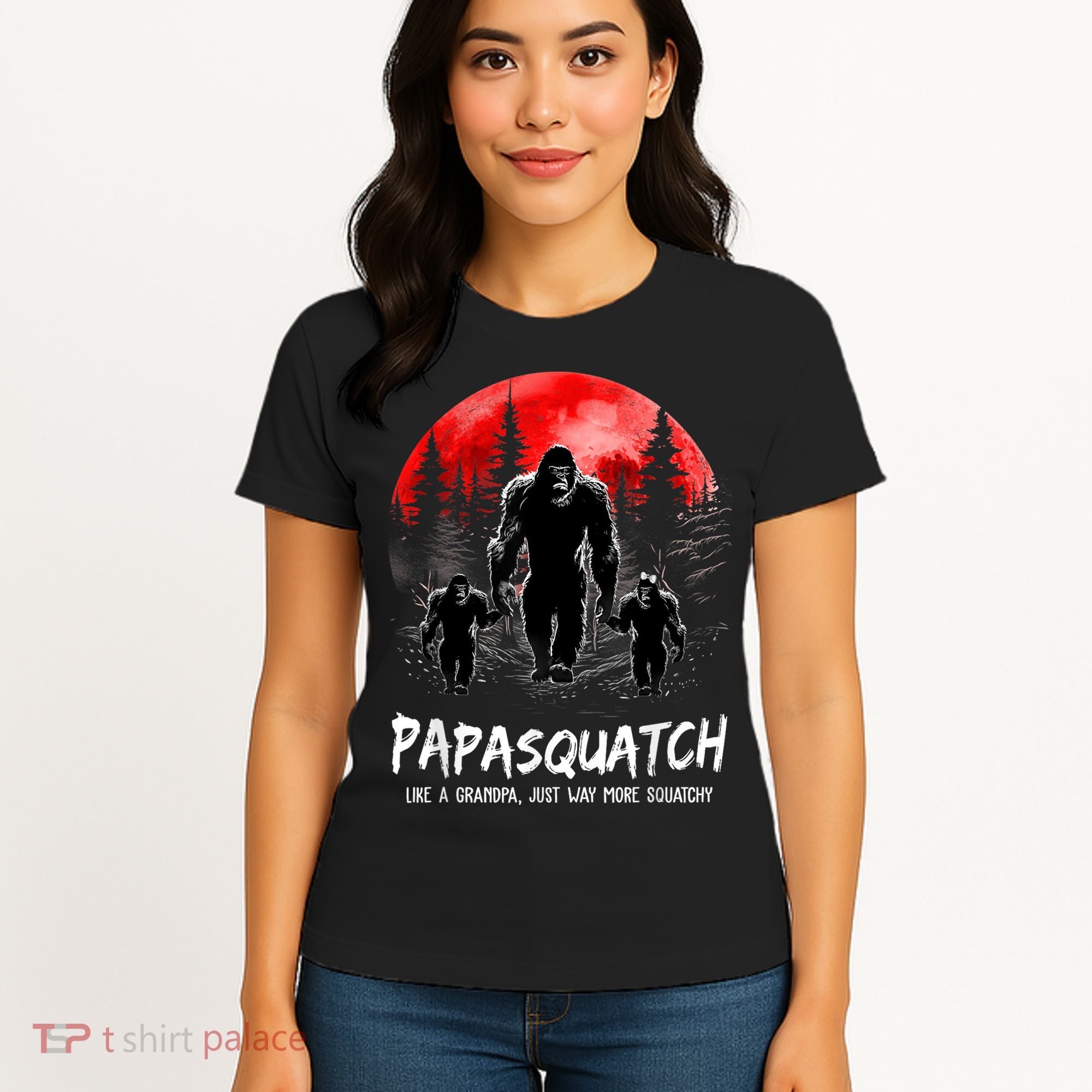 Papasquatch Like A Grandpa Just Way More Squatchy Funny Papa Women's T-Shirt