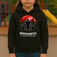 Papasquatch Like A Grandpa Just Way More Squatchy Funny Papa Kids Hoodie thumb 3