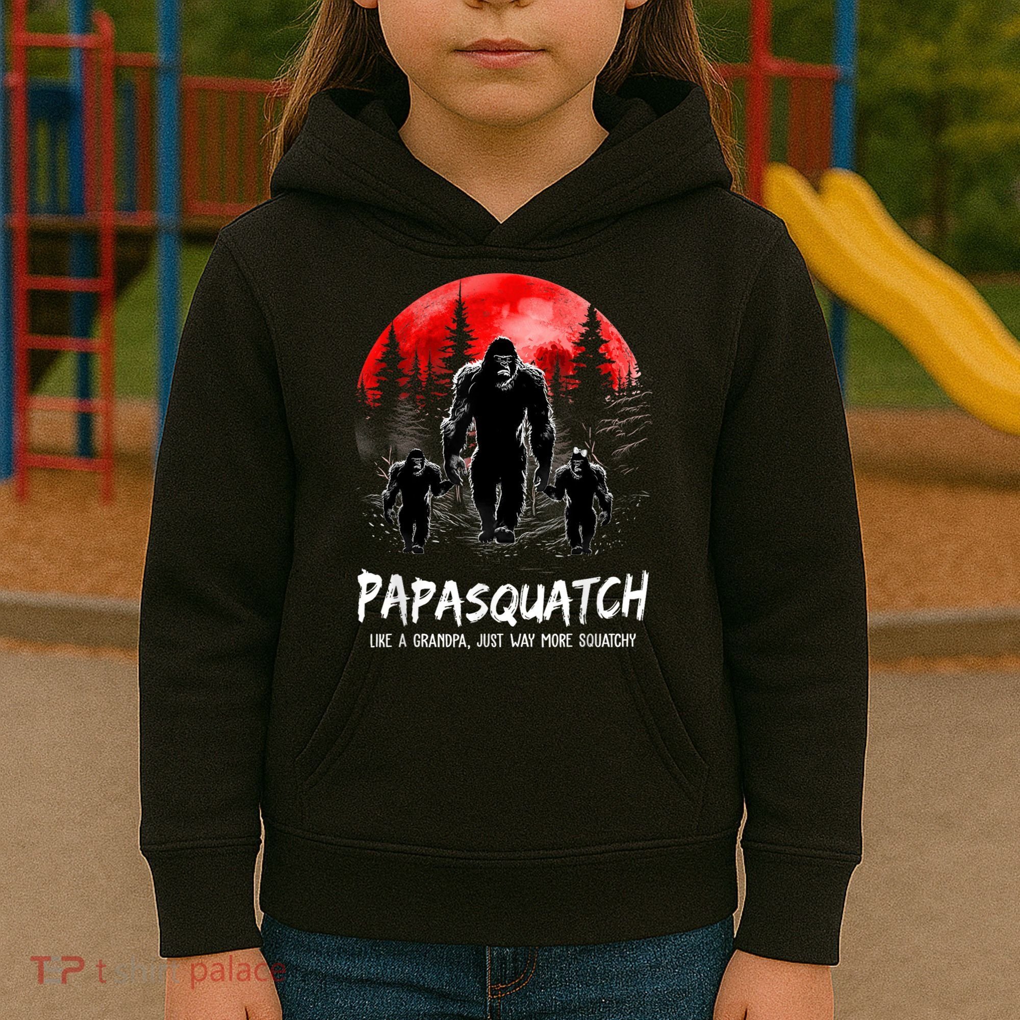 Papasquatch Like A Grandpa Just Way More Squatchy Funny Papa Kids Hoodie
