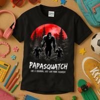 Papasquatch Like A Grandpa Just Way More Squatchy Funny Papa Kids T-Shirt thumb 3