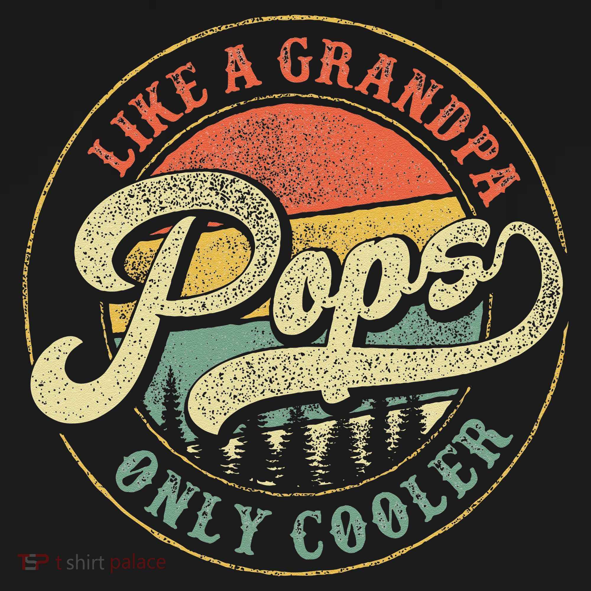 Pops Like A Grandpa Only Cooler Retro Gift Pops Dad Grandpa Long Sleeve Shirt