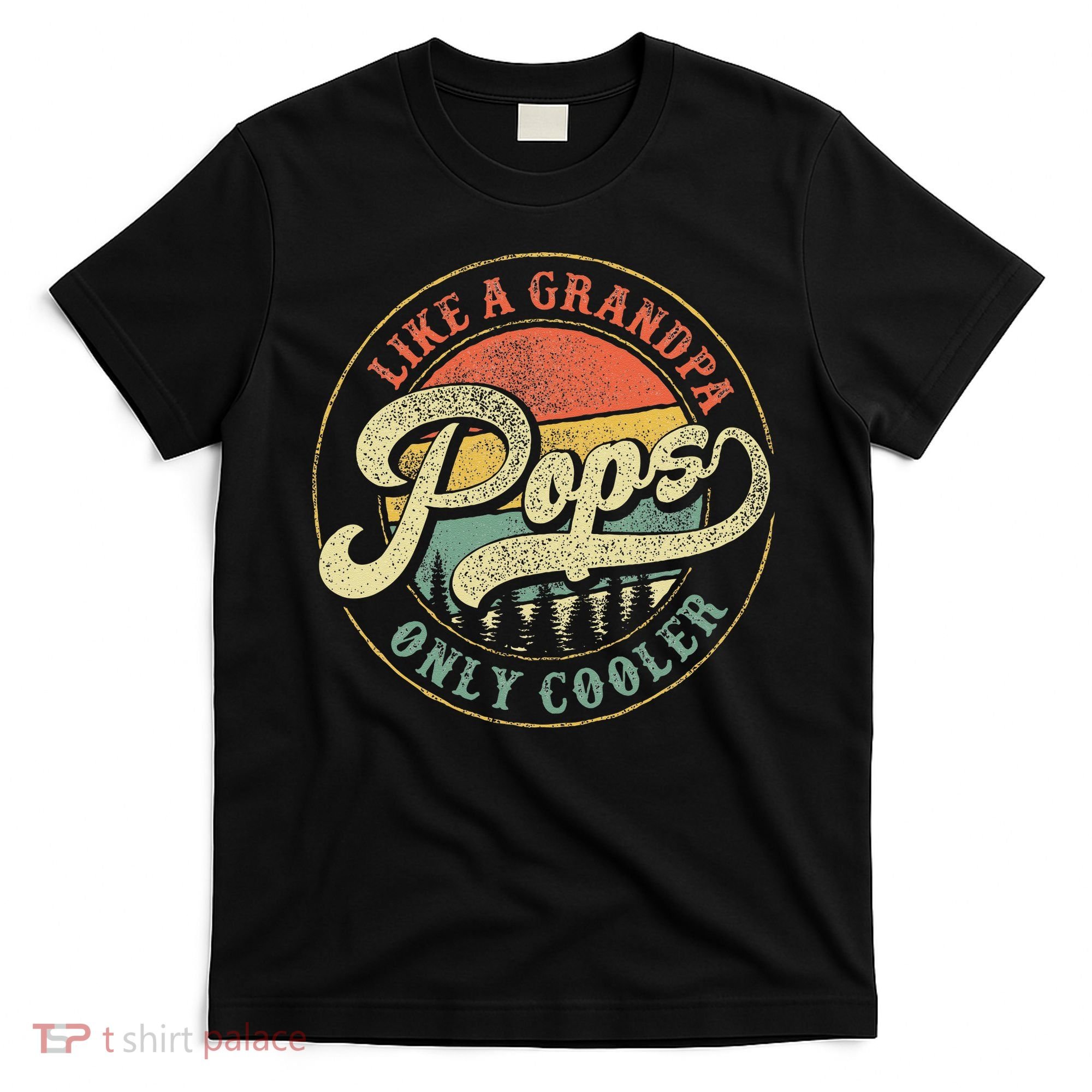 Pops Like A Grandpa Only Cooler Retro Gift Pops Dad Grandpa T-Shirt