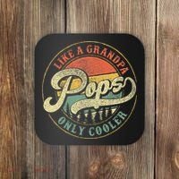Pops Like A Grandpa Only Cooler Retro Gift Pops Dad Grandpa Coaster thumb 0