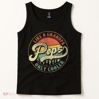 Pops Like A Grandpa Only Cooler Retro Gift Pops Dad Grandpa Tank Top thumb 2