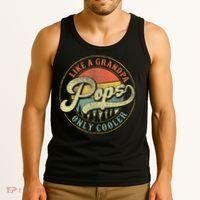 Pops Like A Grandpa Only Cooler Retro Gift Pops Dad Grandpa Tank Top thumb 3