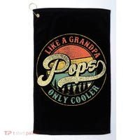 Pops Like A Grandpa Only Cooler Retro Gift Pops Dad Grandpa Golf Towel thumb 0