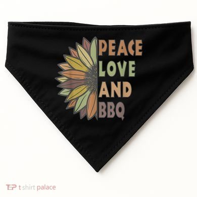 Peace Love And BBQ USA-Made Doggie Bandana