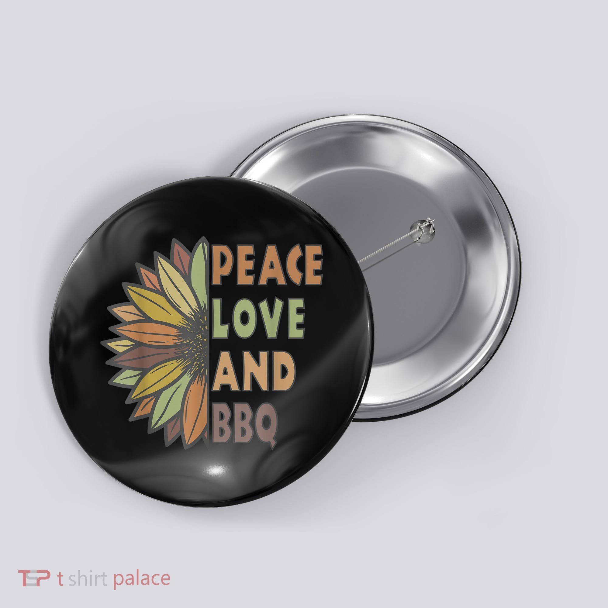 Peace Love And BBQ Button