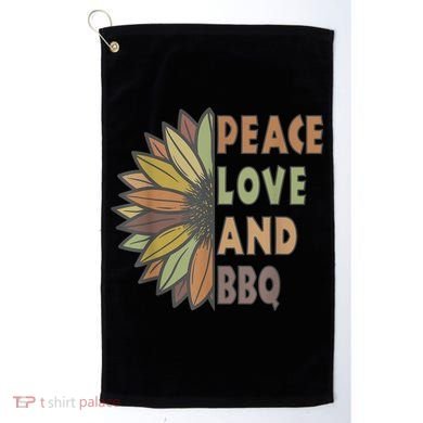 Peace Love And BBQ Golf Towel