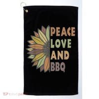 Peace Love And BBQ Golf Towel thumb 0