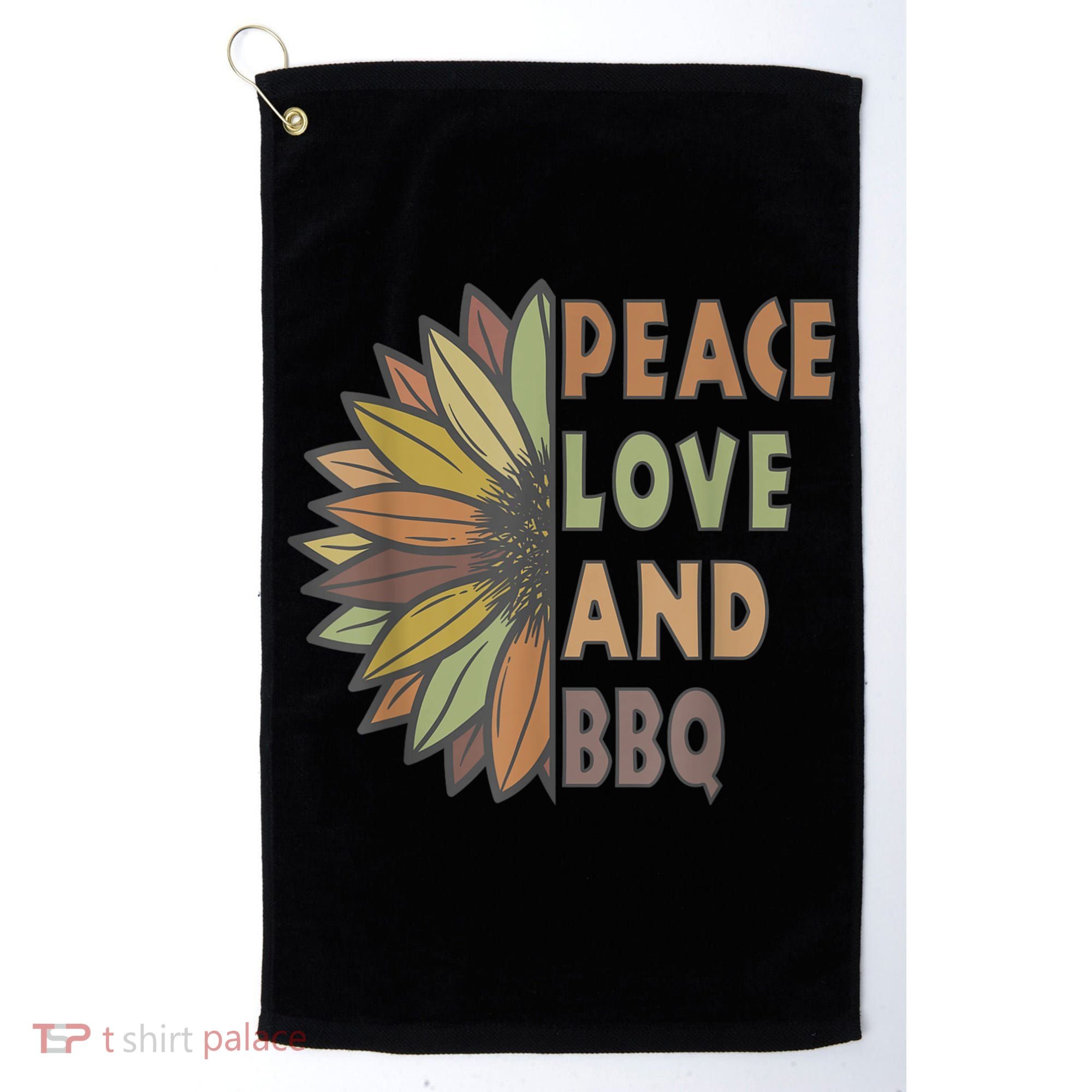 Peace Love And BBQ Golf Towel