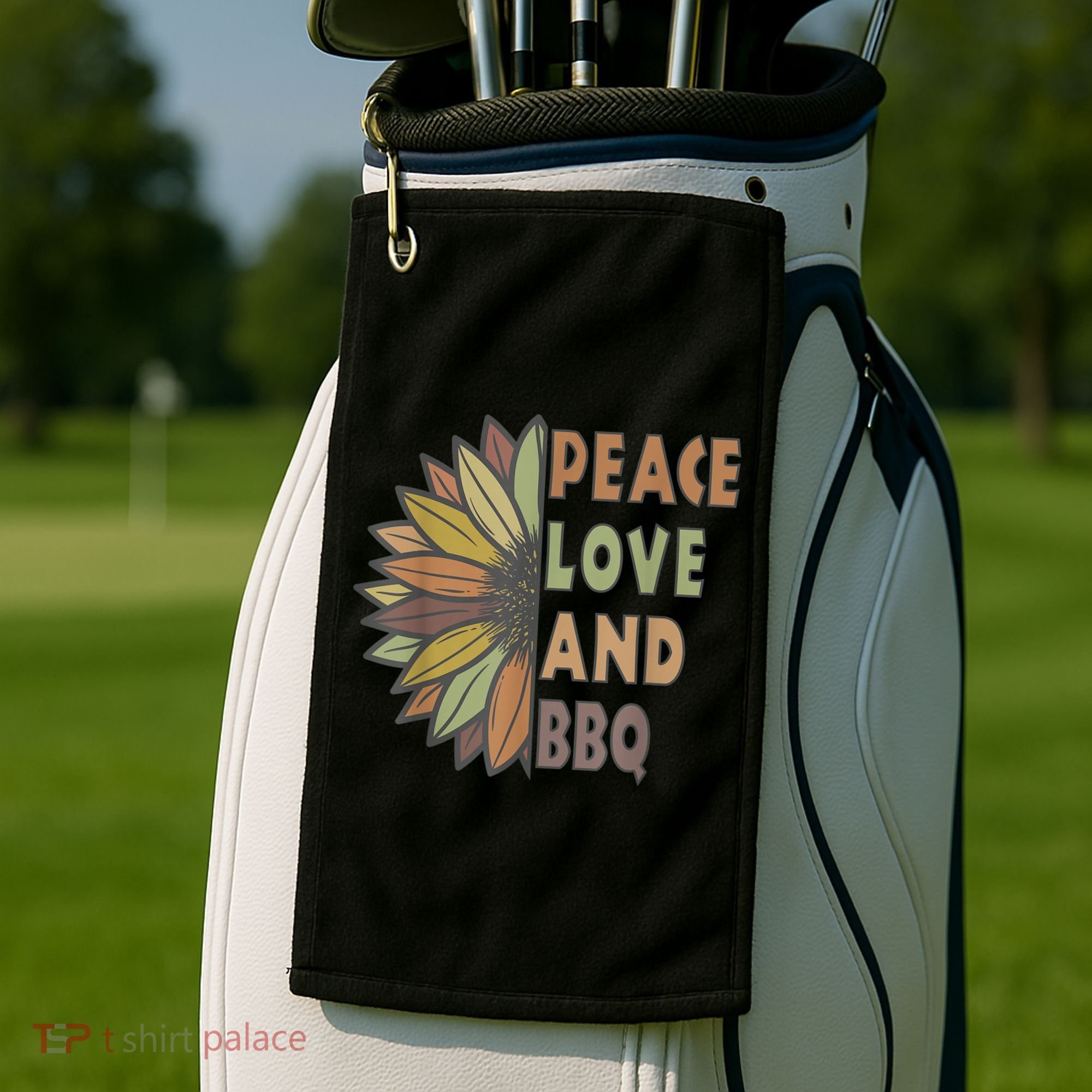 Peace Love And BBQ Golf Towel