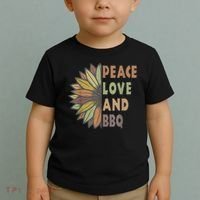 Peace Love And BBQ Toddler T-Shirt thumb 2