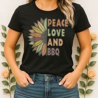 Peace Love And BBQ Women's T-Shirt thumb 2