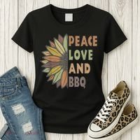 Peace Love And BBQ Women's T-Shirt thumb 3