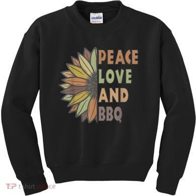 Peace Love And BBQ Kids Sweatshirt