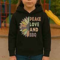 Peace Love And BBQ Kids Hoodie thumb 3