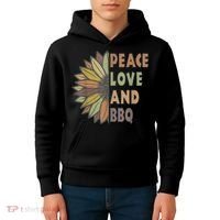 Peace Love And BBQ Kids Hoodie thumb 4