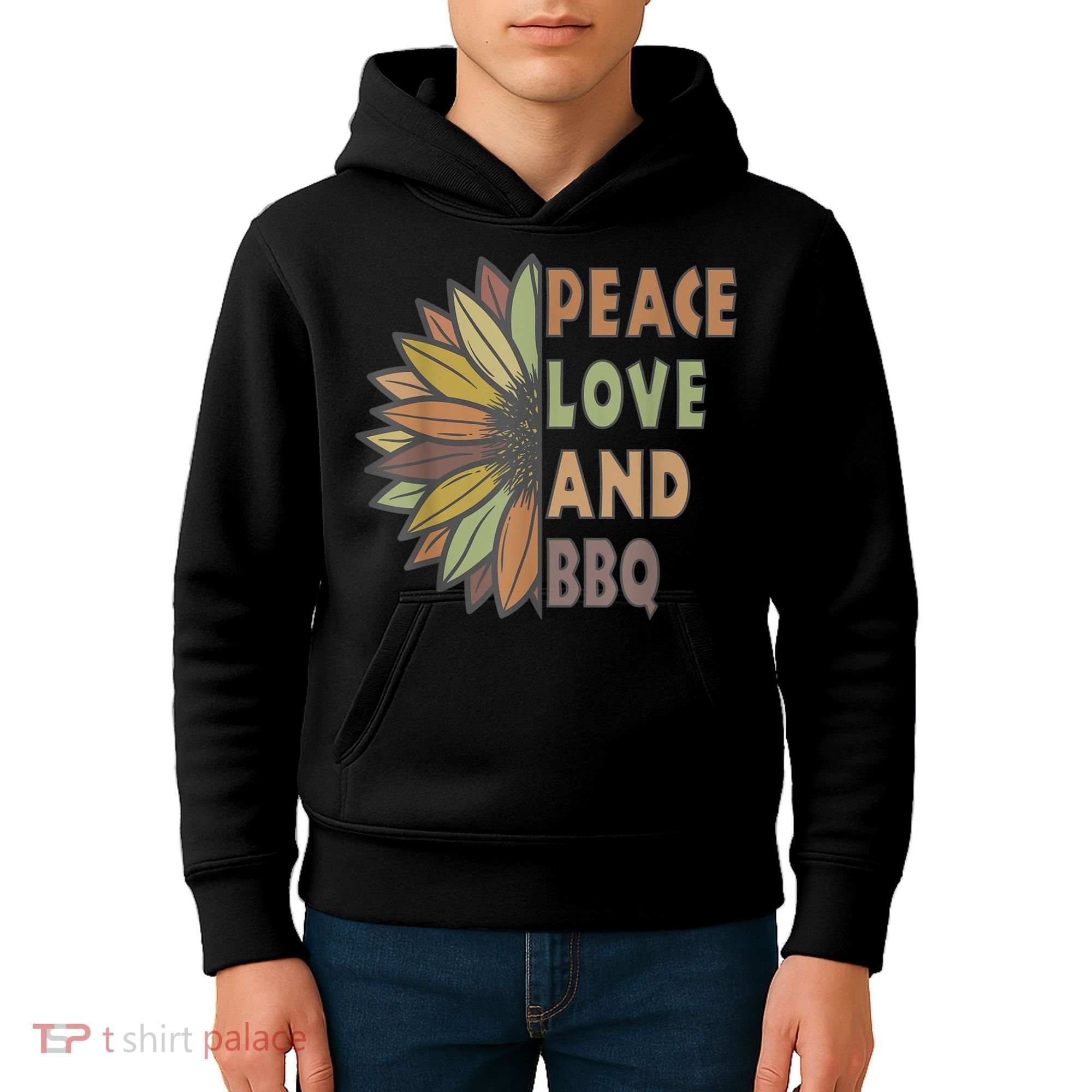Peace Love And BBQ Kids Hoodie
