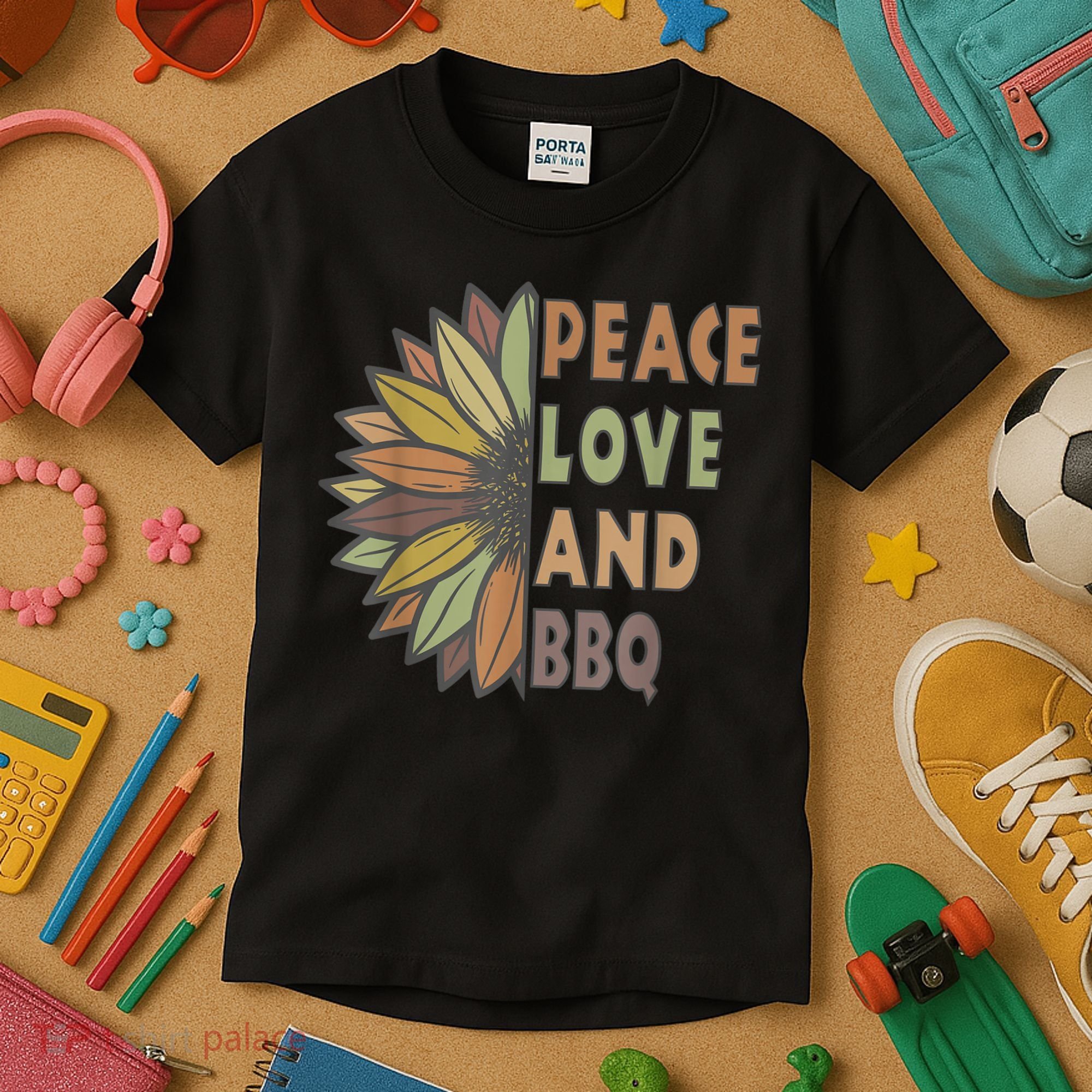 Peace Love And BBQ Kids T-Shirt