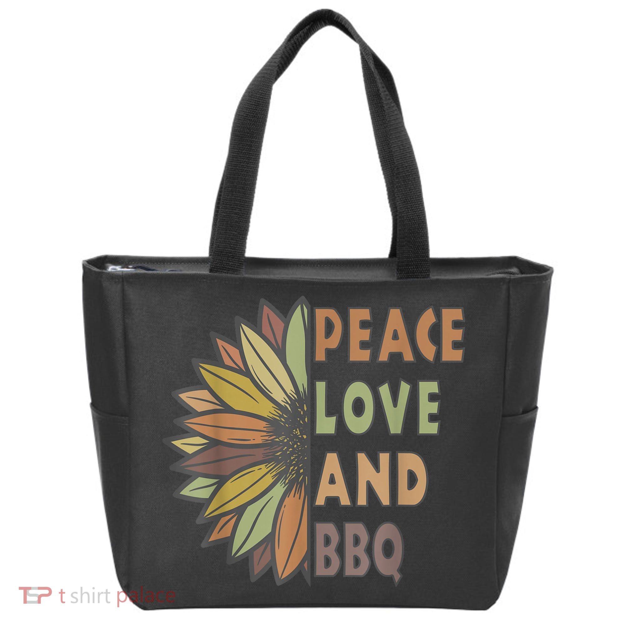 Peace Love And BBQ Tote Bag