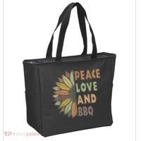 Peace Love And BBQ Tote Bag thumb 2