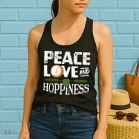 Peace Love And Hoppiness Craft Beer IPA Lovers Brewing Women's Tank Top thumb 2