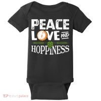 Peace Love And Hoppiness Craft Beer IPA Lovers Brewing Baby Bodysuit thumb 0