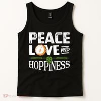 Peace Love And Hoppiness Craft Beer IPA Lovers Brewing Tank Top thumb 2