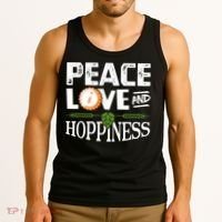 Peace Love And Hoppiness Craft Beer IPA Lovers Brewing Tank Top thumb 3